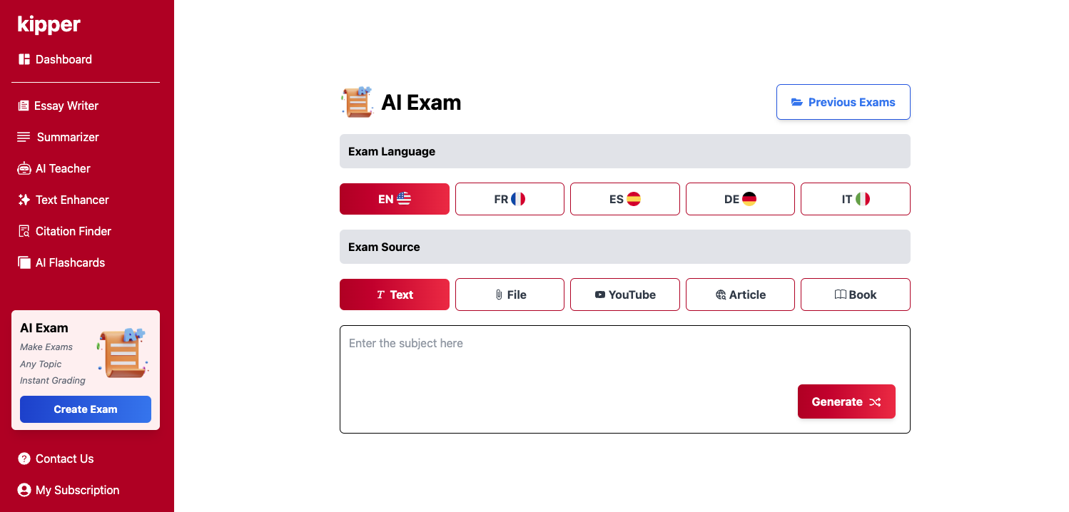 In-depth analysis of a text using Kipper's AI-powered summarizing algorithms for efficient studying.